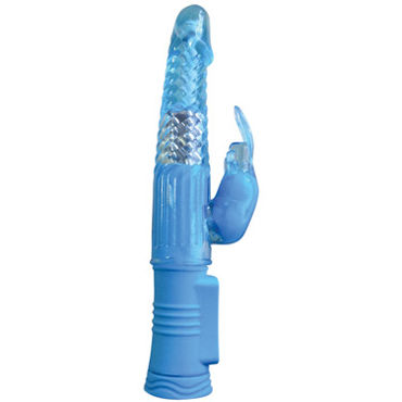 NS Novelties Deluxe Slim Rabbit, голубой, Хай - тек вибромассажер NS Novelties Deluxe Slim Rabbit, голубой, Хай - тек вибромассажер