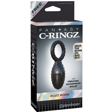 Pipedream Fantasy C-Ringz Buzz Bomb, черное, Эрекционное кольцо Pipedream Fantasy C-Ringz Buzz Bomb, черное, Эрекционное кольцо