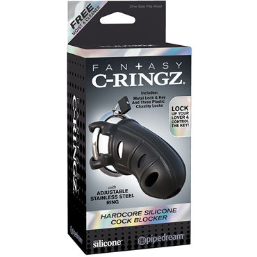 Pipedream Fantasy C-Ringz Hardcore Silicone Cock Blocker, черный - фото, отзывы Pipedream Fantasy C-Ringz Hardcore Silicone Cock Blocker, черный - фото, отзывы