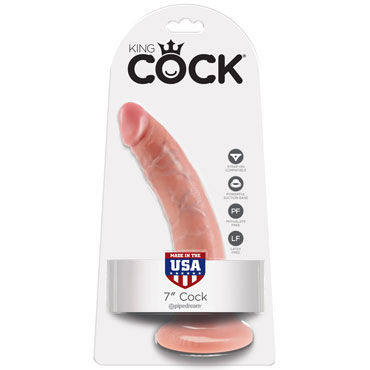 Pipedream King Cock 18 см, телесный, Фаллоимитатор на присоске Pipedream King Cock 18 см, телесный, Фаллоимитатор на присоске