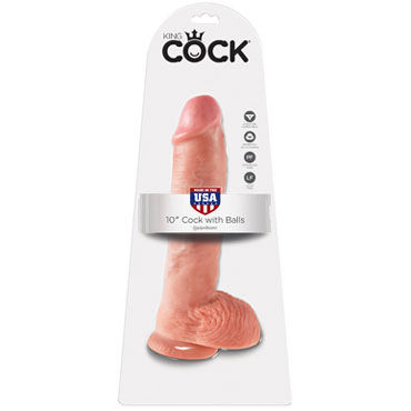 Pipedream King Cock With Balls 25 см, телесный, Фаллоимитатор с мошонкой на присоске Pipedream King Cock With Balls 25 см, телесный, Фаллоимитатор с мошонкой на присоске