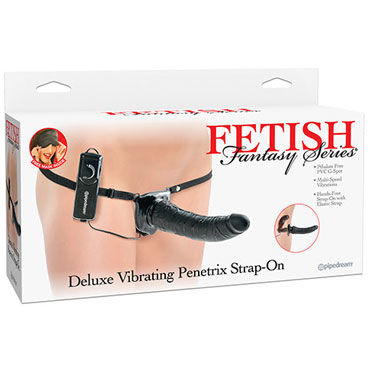 Pipedream Deluxe Vibrating Penetrix Strap-On, черный, Страпон с креплением и вибрацией Pipedream Deluxe Vibrating Penetrix Strap-On, черный, Страпон с креплением и вибрацией