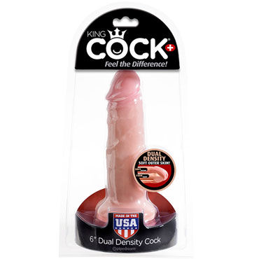 Pipedream Dual Density King Cock 15 см, телесный, Фаллоимитатор на присоске Pipedream Dual Density King Cock 15 см, телесный, Фаллоимитатор на присоске