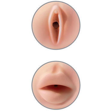 Pipedream Pussy & Mouth Masturbator, белый - Мастурбатор двусторонний вагина-ротик - купить в секс шопе Pipedream Pussy & Mouth Masturbator, белый - Мастурбатор двусторонний вагина-ротик - купить в секс шопе