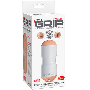 Pipedream Pussy & Mouth Masturbator, белый, Мастурбатор двусторонний вагина-ротик Pipedream Pussy & Mouth Masturbator, белый, Мастурбатор двусторонний вагина-ротик