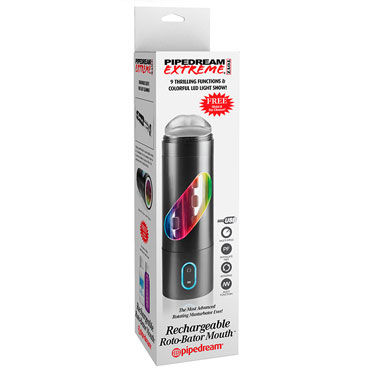 Pipedream Rechargeable Roto-Bator Mouth, черный, Мастурбатор-ротатор, ротик Pipedream Rechargeable Roto-Bator Mouth, черный, Мастурбатор-ротатор, ротик
