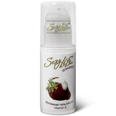 Sexy Life Strawberry, 30 мл, Интимная гель-смазка с витамином E, аромат клубники Sexy Life Strawberry, 30 мл, Интимная гель-смазка с витамином E, аромат клубники