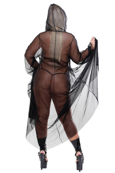 Fetish Fantasy Lingerie The Reaper - Пеньюар с капюшоном и стринги - купить в секс шопе Fetish Fantasy Lingerie The Reaper - Пеньюар с капюшоном и стринги - купить в секс шопе