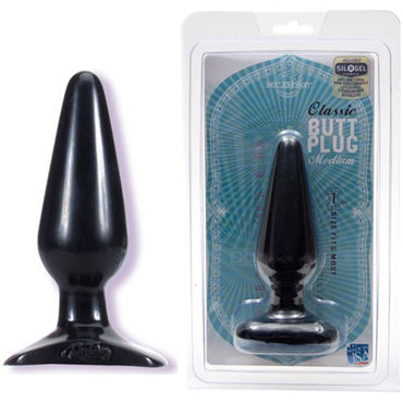 Doc Johnson Butt Plug Medium, черный, Анальная пробка с гладкой поверхностью Doc Johnson Butt Plug Medium, черный, Анальная пробка с гладкой поверхностью