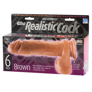 Doc Johnson Realistic Cock 15,5 см коричневый, Реалистичный фаллоимитатор на присоске и другие товары Doc Johnson с фото Doc Johnson Realistic Cock 15,5 см коричневый, Реалистичный фаллоимитатор на присоске и другие товары Doc Johnson с фото