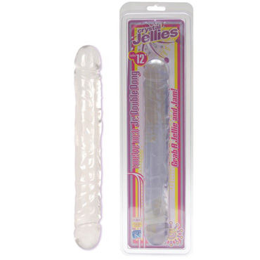 Doc Johnson Crystal Jellies Jr Double, прозрачный, Двухсторонний фаллоимитатор Doc Johnson Crystal Jellies Jr Double, прозрачный, Двухсторонний фаллоимитатор