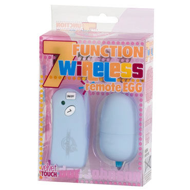 Doc Johnson Wireless, голубой - Виброяйцо с радиоуправлением - купить в секс шопе Doc Johnson Wireless, голубой - Виброяйцо с радиоуправлением - купить в секс шопе