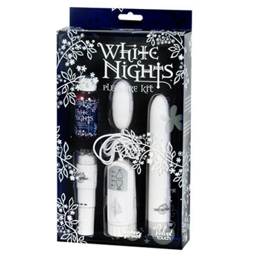 Doc Johnson White Nights - Набор из вибратора, виброяйца, стимулятора - купить в секс шопе Doc Johnson White Nights - Набор из вибратора, виброяйца, стимулятора - купить в секс шопе