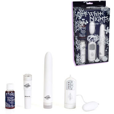 Doc Johnson White Nights, Набор из вибратора, виброяйца, стимулятора Doc Johnson White Nights, Набор из вибратора, виброяйца, стимулятора