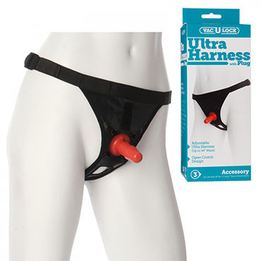 Doc Johnson Vac-U-Lock Ultra Harness, Трусики со штырьком для насадок Doc Johnson Vac-U-Lock Ultra Harness, Трусики со штырьком для насадок