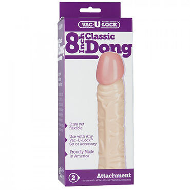 Doc Johnson Vac-U-Lock Classic Dong, 19.5 см - Насадка-фаллоимитатор к трусикам - купить в секс шопе Doc Johnson Vac-U-Lock Classic Dong, 19.5 см - Насадка-фаллоимитатор к трусикам - купить в секс шопе