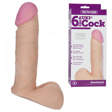 Doc Johnson Vac-U-Lock UR3 Cock, 15.5 см, Насадка-фаллоимитатор к трусикам Doc Johnson Vac-U-Lock UR3 Cock, 15.5 см, Насадка-фаллоимитатор к трусикам