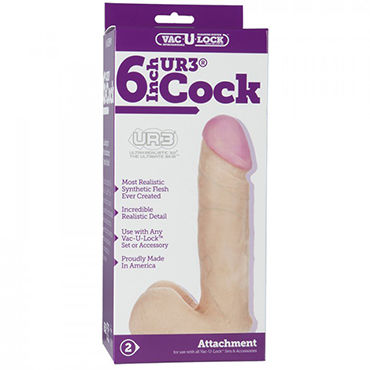 Doc Johnson Vac-U-Lock UR3 Cock, 15.5 см - Насадка-фаллоимитатор к трусикам - купить в секс шопе Doc Johnson Vac-U-Lock UR3 Cock, 15.5 см - Насадка-фаллоимитатор к трусикам - купить в секс шопе
