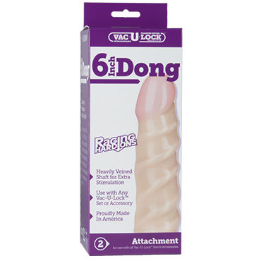 Doc Johnson Vac-U-Lock Raging Dong, 15.5 см, Насадка-фаллоимитатор к трусикам Doc Johnson Vac-U-Lock Raging Dong, 15.5 см, Насадка-фаллоимитатор к трусикам