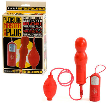 Doc Johnson Pleasure Master Plug, Анальная пробка с грушей и вибрацией Doc Johnson Pleasure Master Plug, Анальная пробка с грушей и вибрацией