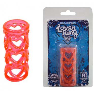 Doc Johnson Lover Ring, красная, Насадка на пенис Doc Johnson Lover Ring, красная, Насадка на пенис