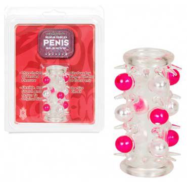 Doc Johnson Beaded Penis Sleeve, Насадка на пенис с бусинками Doc Johnson Beaded Penis Sleeve, Насадка на пенис с бусинками