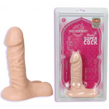 Doc Johnson Super Cock 15,5 см, телесный, Фаллоимитатор с мошонкой на прочной присоске Doc Johnson Super Cock 15,5 см, телесный, Фаллоимитатор с мошонкой на прочной присоске
