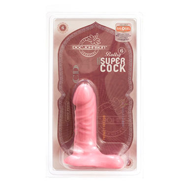 Doc Johnson Super Cock 15,5 см розовый - Фаллоимитатор с мошонкой на прочной присоске - купить в секс шопе Doc Johnson Super Cock 15,5 см розовый - Фаллоимитатор с мошонкой на прочной присоске - купить в секс шопе