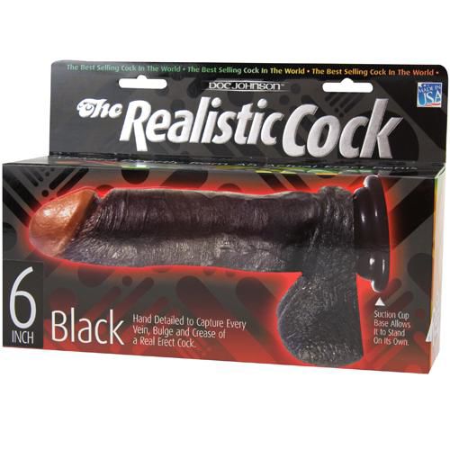 Doc Johnson Realistic Cock 15,5 см, темно-коричневый - Реалистичный фаллоимитатор на присоске - купить в секс шопе Doc Johnson Realistic Cock 15,5 см, темно-коричневый - Реалистичный фаллоимитатор на присоске - купить в секс шопе