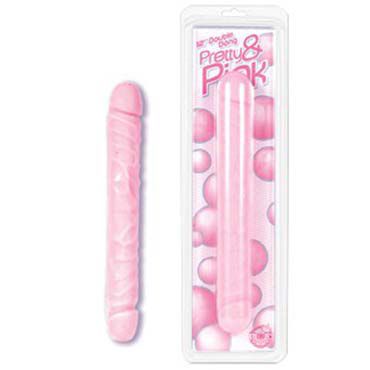 Doc Johnson Pretty And Pink, Двухсторонний рельефный фаллоимитатор Doc Johnson Pretty And Pink, Двухсторонний рельефный фаллоимитатор