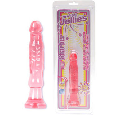 Doc Johnson Crystal Anal Starter, розовый, Анальный стимулятор с ограничителем Doc Johnson Crystal Anal Starter, розовый, Анальный стимулятор с ограничителем