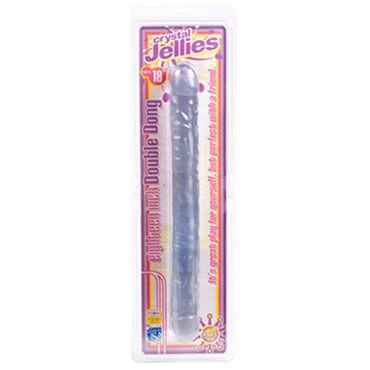 Doc Johnson Crystal Jellies Double, прозрачный - Двусторонний огромный фаллоимитатор - купить в секс шопе Doc Johnson Crystal Jellies Double, прозрачный - Двусторонний огромный фаллоимитатор - купить в секс шопе