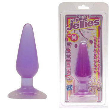 Doc Johnson Crystal Jellies Medium, фиолетовый, Анальная пробка среднего размера Doc Johnson Crystal Jellies Medium, фиолетовый, Анальная пробка среднего размера