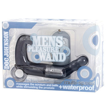 Doc Johnson Mens Pleasure Wand, серый - Стимулятор простаты с вибрацией - купить в секс шопе Doc Johnson Mens Pleasure Wand, серый - Стимулятор простаты с вибрацией - купить в секс шопе