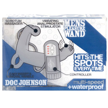 Doc Johnson Mens Pleasure Wand, серый, Стимулятор простаты с вибрацией и другие товары Doc Johnson с фото Doc Johnson Mens Pleasure Wand, серый, Стимулятор простаты с вибрацией и другие товары Doc Johnson с фото