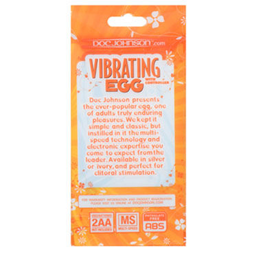 Doc Johnson Vibrating Egg, белый, Виброяйцо с пультом управления и другие товары Doc Johnson с фото Doc Johnson Vibrating Egg, белый, Виброяйцо с пультом управления и другие товары Doc Johnson с фото