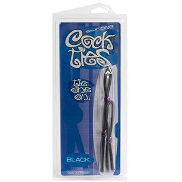 Doc Johnson Cock Ties, черный - Утяжки на пенис - купить в секс шопе Doc Johnson Cock Ties, черный - Утяжки на пенис - купить в секс шопе
