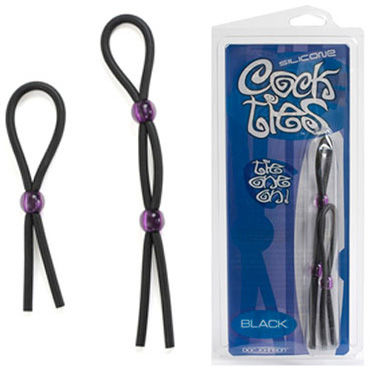 Doc Johnson Cock Ties, черный, Утяжки на пенис Doc Johnson Cock Ties, черный, Утяжки на пенис