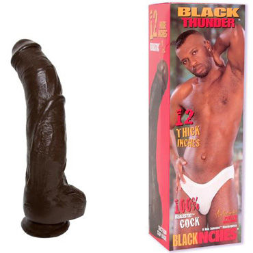 Doc Johnson Black Thunder, Реалистичный фаллоимитатор на присоске Doc Johnson Black Thunder, Реалистичный фаллоимитатор на присоске