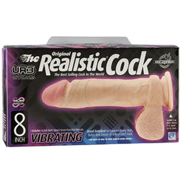 Doc Johnson Vibro Realistic Cock - Реалистичный вибратор на присоске - купить в секс шопе Doc Johnson Vibro Realistic Cock - Реалистичный вибратор на присоске - купить в секс шопе