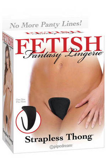 Fetish Fantasy Lingerie Strapless Thong, черные, С-стринги, без бретелек и другие товары Pipedream с фото Fetish Fantasy Lingerie Strapless Thong, черные, С-стринги, без бретелек и другие товары Pipedream с фото