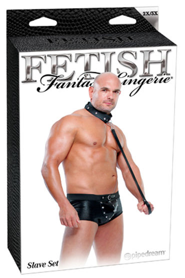 Fetish Fantasy Slave Set - Костюм раба, мягкий ошейник и поводок - купить в секс шопе Fetish Fantasy Slave Set - Костюм раба, мягкий ошейник и поводок - купить в секс шопе