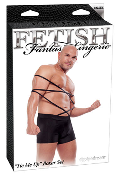 Fetish Fantasy Tie Me Up - Эластичные трусы-боксеры с бондажными веревками - купить в секс шопе Fetish Fantasy Tie Me Up - Эластичные трусы-боксеры с бондажными веревками - купить в секс шопе