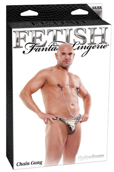 Fetish Fantasy Chain Gang - Стринги с зажимами на соски - купить в секс шопе Fetish Fantasy Chain Gang - Стринги с зажимами на соски - купить в секс шопе
