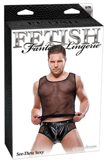 Fetish Fantasy See-Thru Sexy - Сексуальные мужские трусы и прозрачная майка - купить в секс шопе Fetish Fantasy See-Thru Sexy - Сексуальные мужские трусы и прозрачная майка - купить в секс шопе
