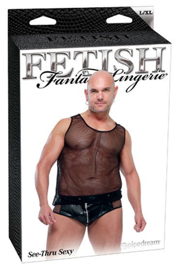 Fetish Fantasy See-Thru Sexy - Сексуальные мужские трусы и прозрачная майка - купить в секс шопе Fetish Fantasy See-Thru Sexy - Сексуальные мужские трусы и прозрачная майка - купить в секс шопе