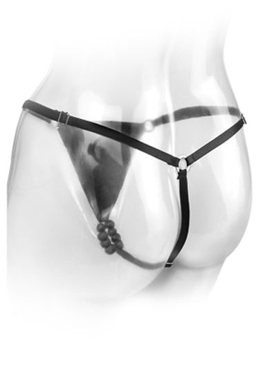 Fetish Fantasy Elite Silicone Beaded Panties - Стринги с бусинами для стимуляции клитора и маска на глаза - купить в секс шопе Fetish Fantasy Elite Silicone Beaded Panties - Стринги с бусинами для стимуляции клитора и маска на глаза - купить в секс шопе