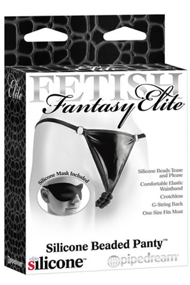 Fetish Fantasy Elite Silicone Beaded Panties, Стринги с бусинами для стимуляции клитора и маска на глаза Fetish Fantasy Elite Silicone Beaded Panties, Стринги с бусинами для стимуляции клитора и маска на глаза