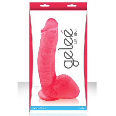 NS Novelties Gelee Mr Big 10, красный, Литой фаллоимитатор-реалистик на присоске NS Novelties Gelee Mr Big 10, красный, Литой фаллоимитатор-реалистик на присоске