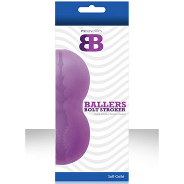 NS Novelties Ballers Bolt Stroker, фиолетовый, Мягкий мастурбатор с ассиметричным тоннелем NS Novelties Ballers Bolt Stroker, фиолетовый, Мягкий мастурбатор с ассиметричным тоннелем